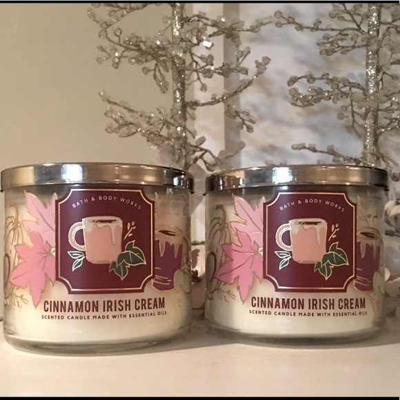 Bath & Body Works Other - Bath and Body Works Cinnamon Irish Cream 3 Wick Candles Set of 2 New